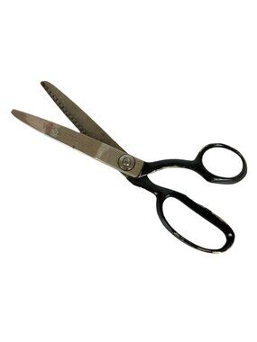 Wiss 9 inch Pinking Shears Black & Silver Vintage Drop Handle Newark NJ USA